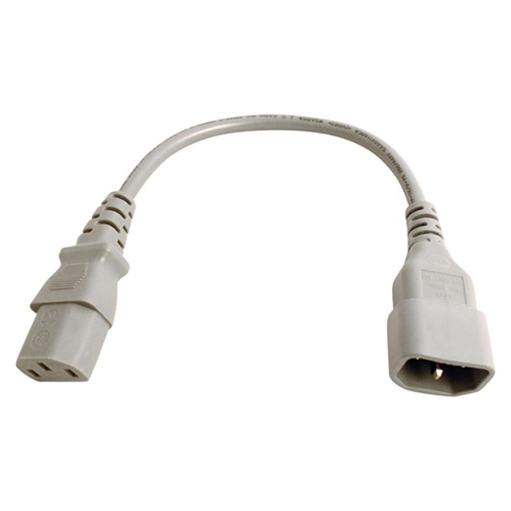 Cablenet 1m IEC C14 - IEC C13 Grey PVC 0.75mm Power Leads - image 2