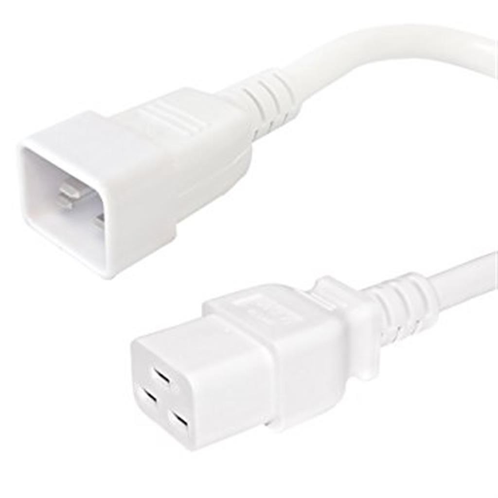 Cablenet 2.5m IEC C20 - IEC C19 White PVC 1.5mm Power Leads - image 3