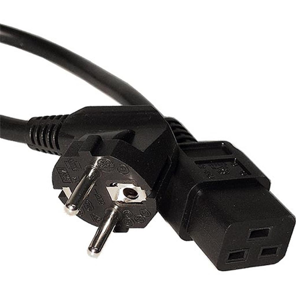 Cablenet 2.5m Right Angle Schuko - IEC C19 Black PVC 1.5mm Power Leads - image 2