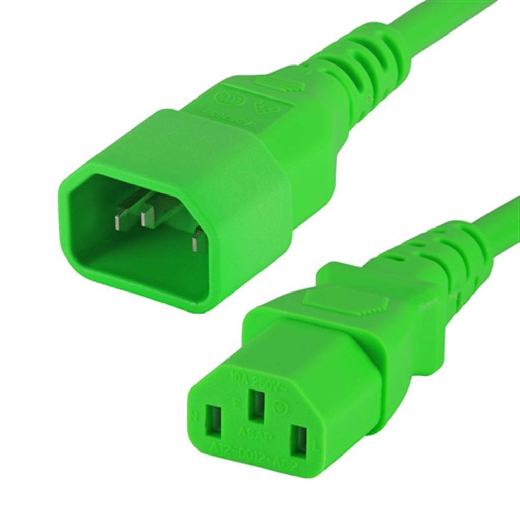 Cablenet 2m IEC C14 - IEC C13 Green PVC 0.75mm Power Leads - image 2