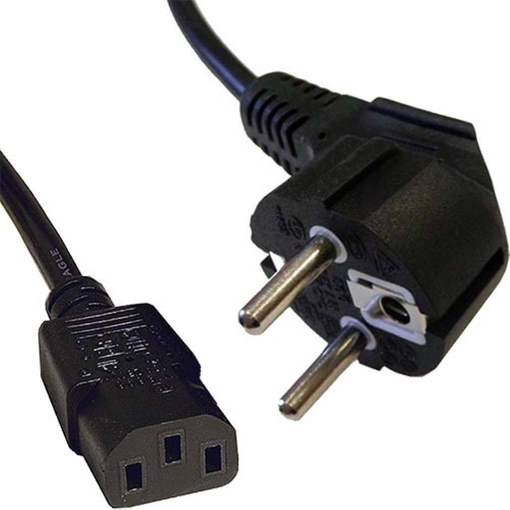 Cablenet 2m Right Angle Schuko - IEC C13 Black PVC 0.75mm Power Leads - image 2