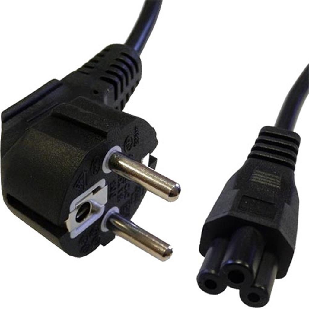 Cablenet 2m Right Angle Schuko - IEC C5 Cloverleaf Black PVC 0.75mm Po - image 2