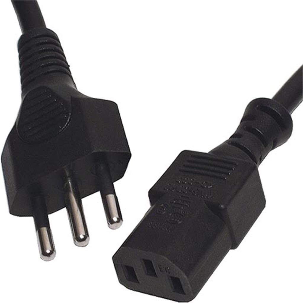 Cablenet 2m Swiss Plug - IEC C13 Black PVC 1.0mm Power Leads - image 2