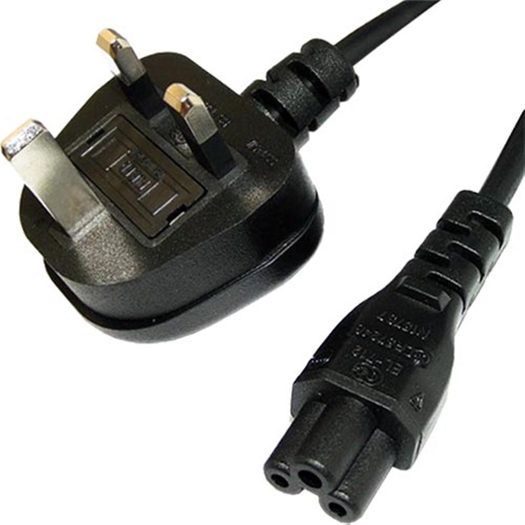 Cablenet 2m UK (5 Amp) - IEC C5 Cloverleaf Black PVC 0.75mm Power Lead - image 2