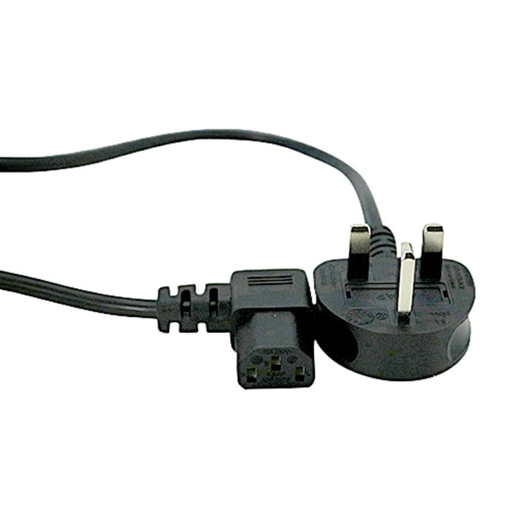 Cablenet 2m UK (5 Amp) - Right Angle IEC C13 Black PVC 0.75mm Power Le - image 2