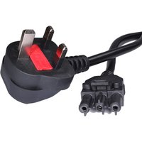 Black Cablenet 3m power lead with UK 13Amp plug and GST18 female connector, featuring durable PVC coating.