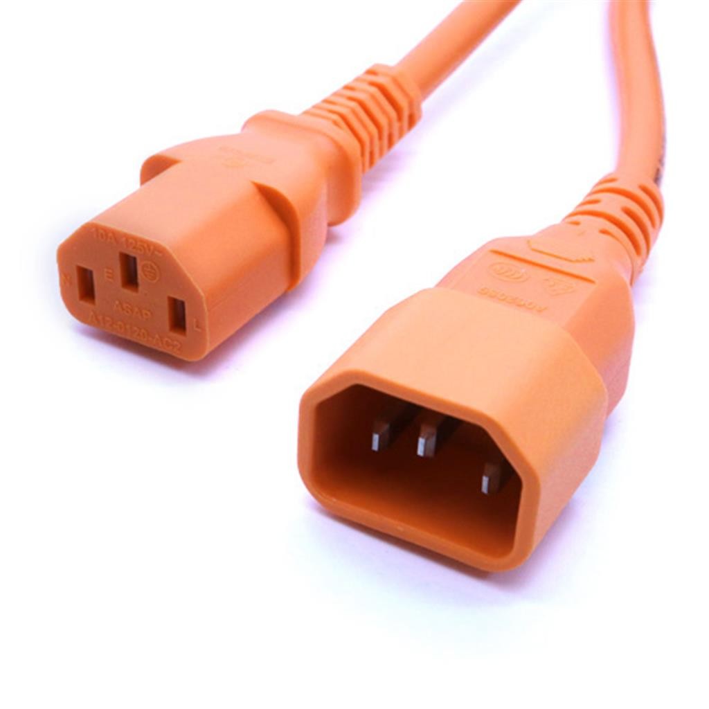 Cablenet 3m IEC C14 - IEC C13 Orange PVC 1.0mm Power Leads - image 2