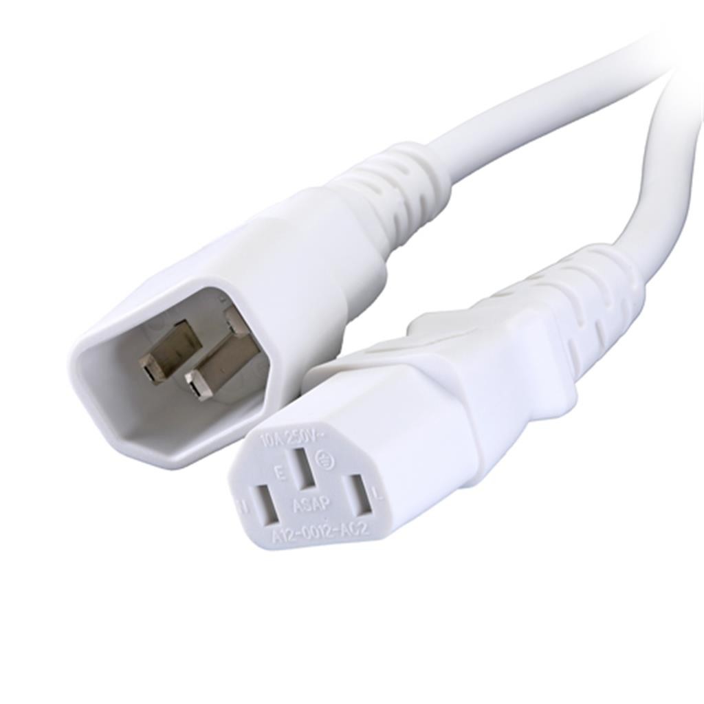 Cablenet 3m IEC C14 - IEC C13 White PVC 1.0mm Power Leads - image 2