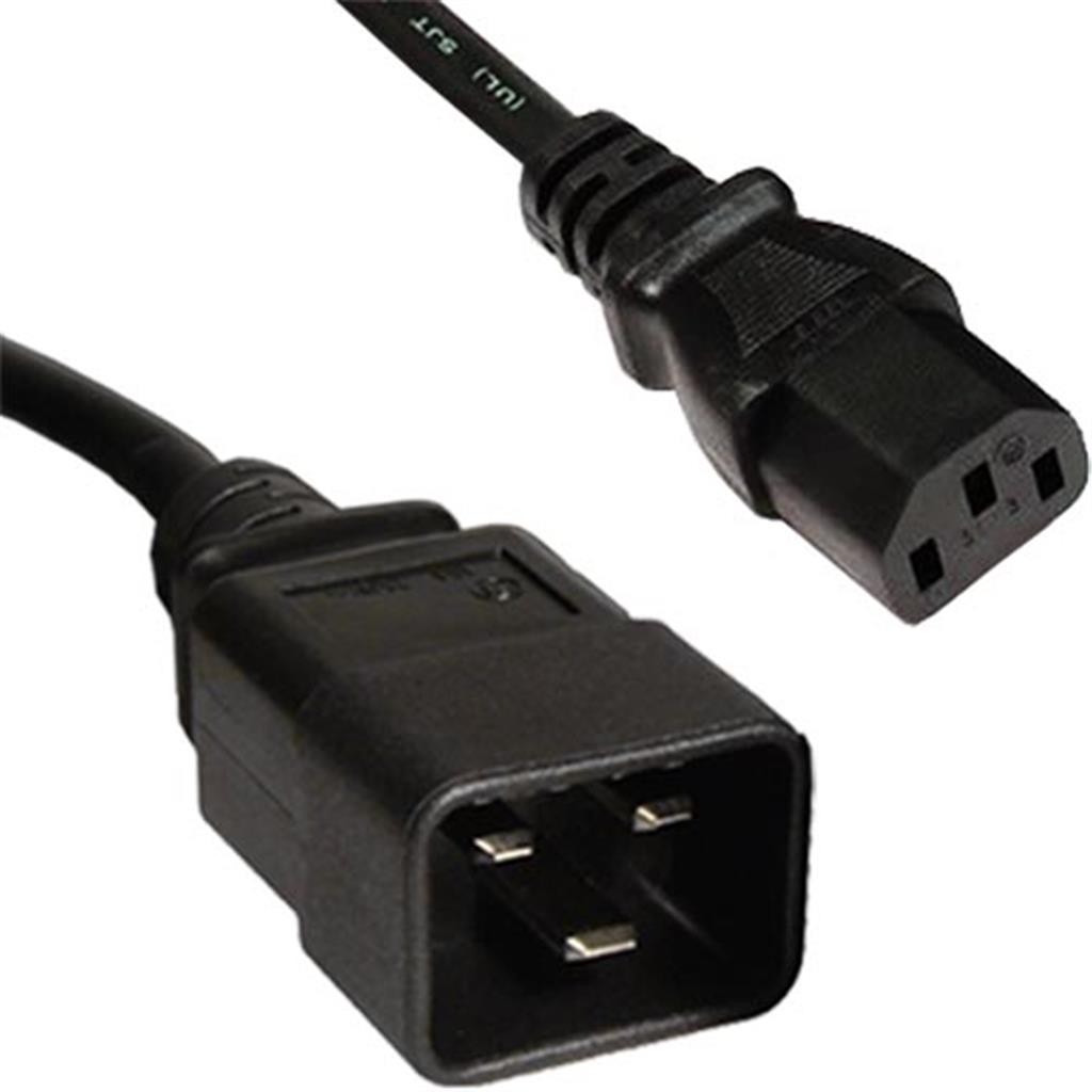 Cablenet 5m IEC C20 - IEC C13 Black PVC 1.5mm Power Leads - image 2