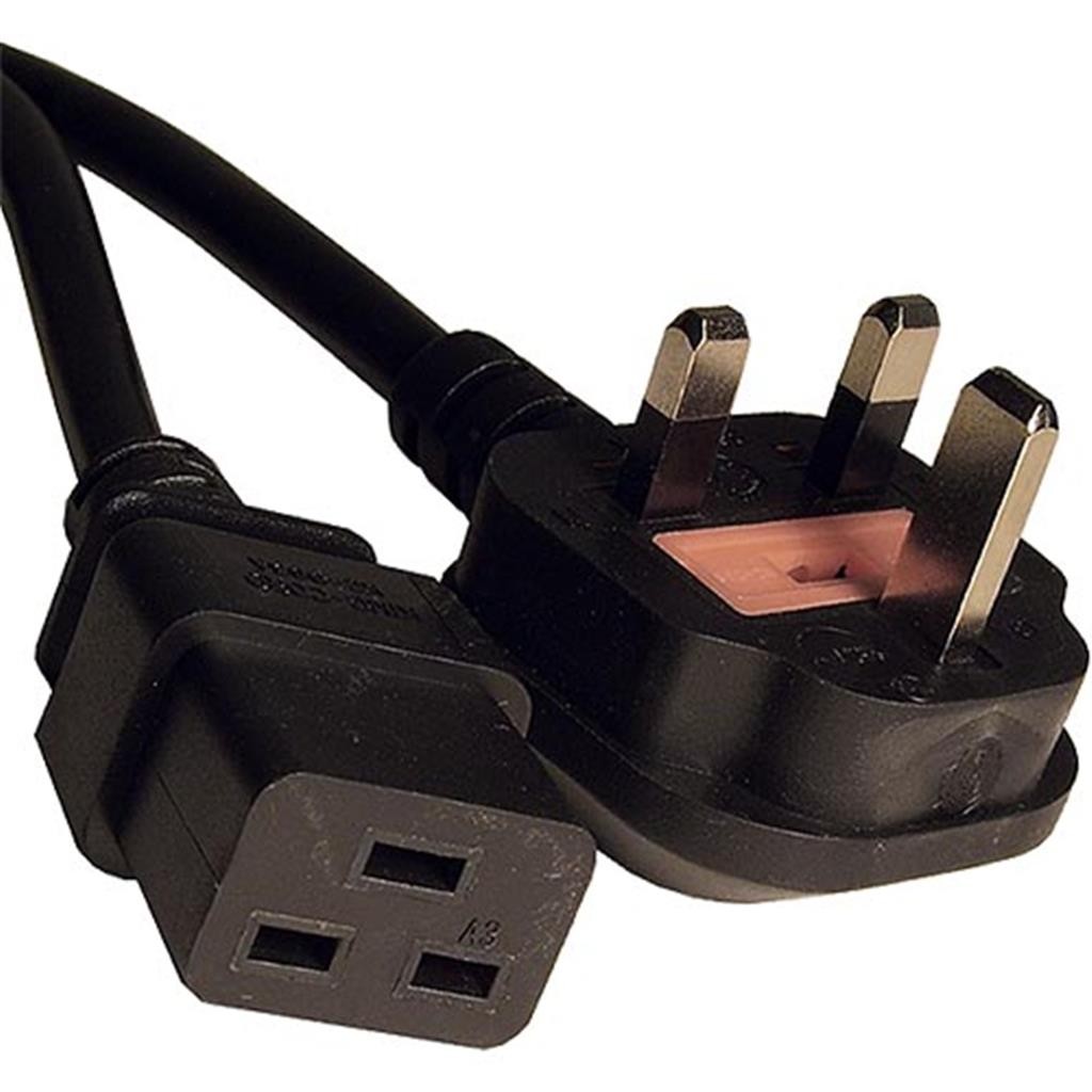 Cablenet 5m UK (13 Amp) - IEC C19 Black PVC 1.5mm Power Leads - image 2