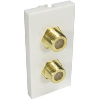 White Cables Direct AV-MOD2FCONN socket-outlet with two gold TV connectors.