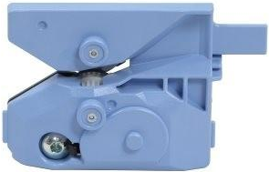 Light blue cutter blade with a compact design, featuring a gear mechanism and a small cutting edge, specifically designed for Canon IPF GP-200 and TM-200 printers.
