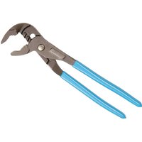 Blue-handled Channellock Griplock water pump pliers with adjustable jaw and silver pivot joint.