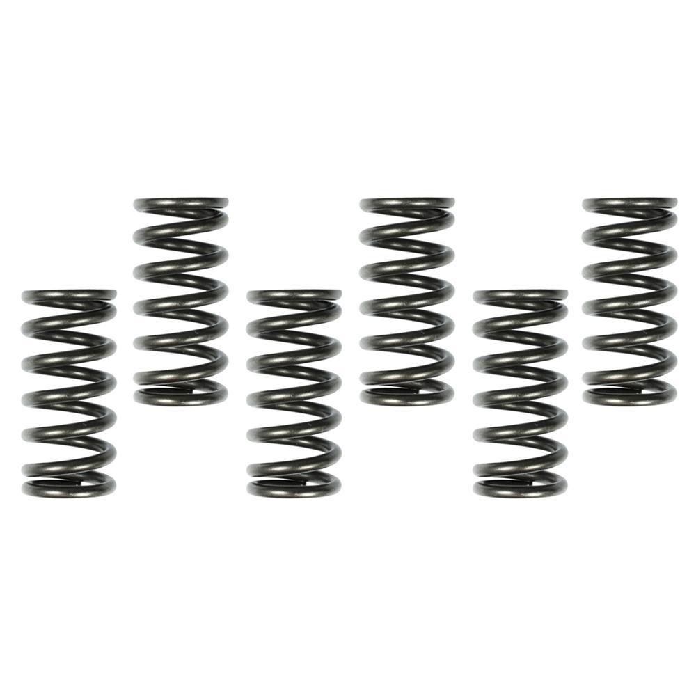 Six black steel clutch springs with a coiled design, specifically for Honda CRF450R (2004-2008) and CRF450X (2005-2018), by Apico.