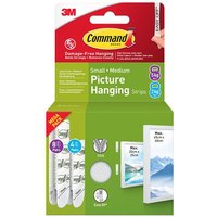 Command™ Picture Hanging Strips pack, green and red box, includes small and medium strips for damage-free hanging.