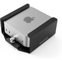 Silver Compulocks Mac mini M4 2024 Secure Mount with black lock head and side brackets.