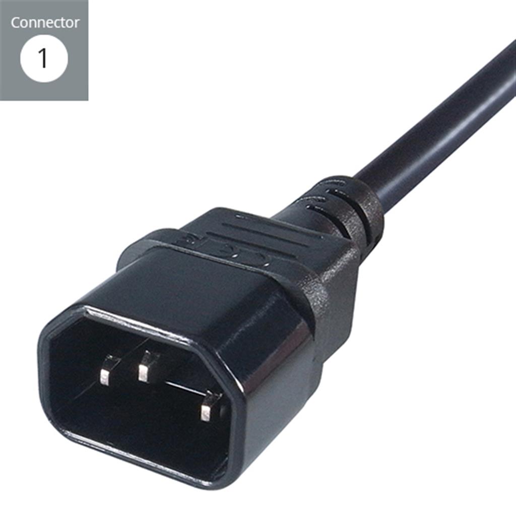 connektgear 1m Mains Extension Hot Rated Power Cable C14 Plug to C15 S - image 3