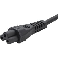 Black connektgear 2m European mains power cable with Schuko plug and C5 cloverleaf connector.