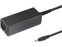 Black rectangular power adapter/inverter with a smooth plastic finish, featuring a power input socket and a single output cable ending in a round connector, rated at 40 W.
