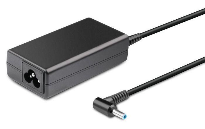 Black CoreParts MBXAS-AC0016 power adapter/inverter with a rectangular body, a power input socket, and a connected cable ending in a cylindrical connector.