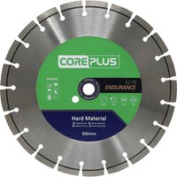 Coreplus Elite Turbo Diamond Blade with green and blue label, segmented silver edge, 300mm diameter.