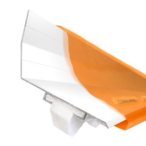 Corrapol Wall Top Flashing in white, 2 meters long, featuring a sleek design with a smooth finish and a durable material, ideal for roofing applications.