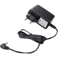 Black D-Link power adapter with two-prong plug and attached cable, featuring a label with specifications.