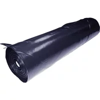 Black Damplas damp proof membrane roll, 300Mu, 4m x 25m, tightly wound with a smooth surface.