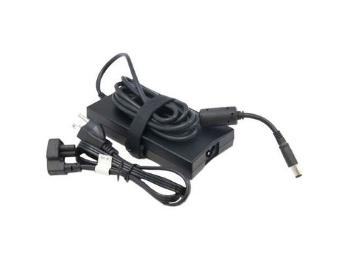 Black DELL 331-5817 power adapter with a 130 W output, featuring a textured surface, multiple cables, and a connector for easy power supply to devices.