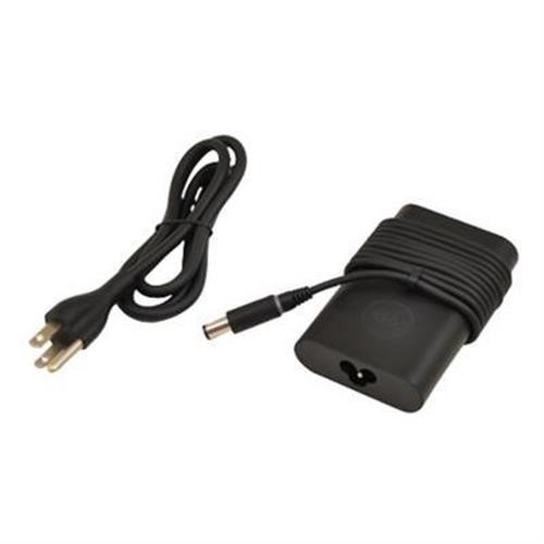 Black 45W power adapter with a compact design, featuring a wrapped cable and a two-prong plug, suitable for indoor use.