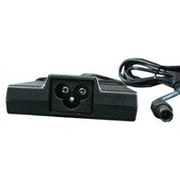 Black Dell J62H3 power adapter with three-prong socket and attached cable, compact rectangular design.