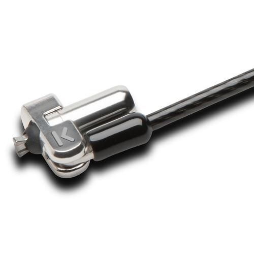 Silver metal keyed lock with a black cable, featuring a sleek design and a prominent "K" logo on the lock body.