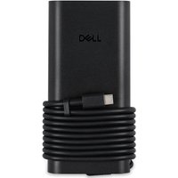 Black Dell power adapter with a sleek rectangular design and coiled cable.