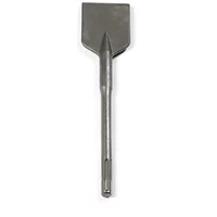 Bosch demolition scaling chisel, 300mm, silver steel with flat wide blade and cylindrical shank.