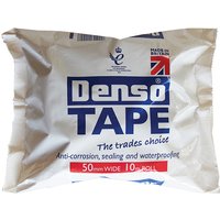 Denso 8101102 Tape, 50mm x 10m roll, white packaging with blue text, anti-corrosion, sealing, and waterproofing features.