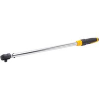 DeWalt 1/2" drive micrometer torque wrench, silver with black handle and yellow accents, long and slender design.