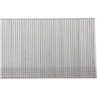 Galvanized DeWalt 16 gauge finishing nails, silver, arranged in parallel rows.