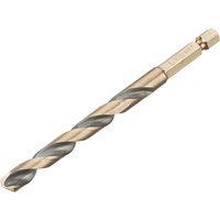 Black and gold DeWalt hex HSS-G drill bit, 8.0mm, with spiral flutes and hexagonal shank.