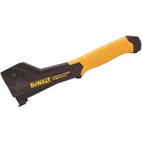 Yellow and black DeWalt carbon fibre composite hammer tacker with ergonomic handle and DeWalt logo.