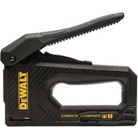 Black DeWalt carbon fibre staple gun with ergonomic handle and yellow branding.