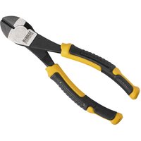 Black and yellow DeWalt diagonal cutting pliers with ergonomic grips and sharp, angled cutting edges.