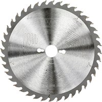 Silver Dewalt circular saw blade, 250mm diameter, 30mm bore, 40 sharp teeth, with engraved details on the surface.