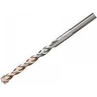 Dewalt masonry drill bit, 9x120mm, silver and bronze spiral design, pointed tip, cylindrical shank.