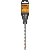 Dewalt SDS Plus Extreme 2 drill bit, 10x210mm, silver with spiral fluting and black packaging.