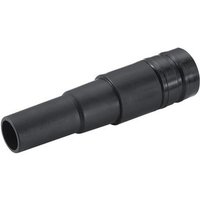 Black tapered rubber adapter with cylindrical shape, designed for hose connections, by DeWalt.