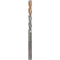 DeWalt Extreme Masonry Drill Bit with silver and copper spiral flutes, pointed tip, and cylindrical shank.