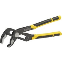 DeWalt V-Jaw Push Lock Pliers 300mm, black and yellow handles, adjustable jaw, durable steel construction.