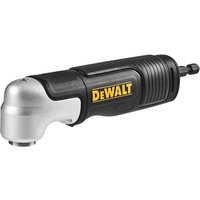 Black and silver DeWalt angled bit holder with ergonomic grip and yellow logo on the side.