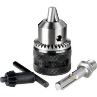 DeWalt keyed drill chuck with textured grip and SDS Plus adaptor, includes black chuck key.