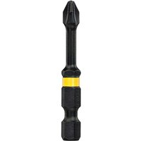 Black DeWalt Phillips Extreme Impact Torsion Screwdriver Bit with yellow ring and hex shank.
